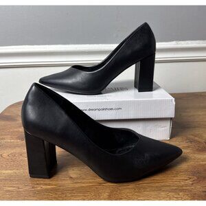 DREAM PAIRS Womens Size 10 Chunky Heels Black Closed Toe Block Pointed